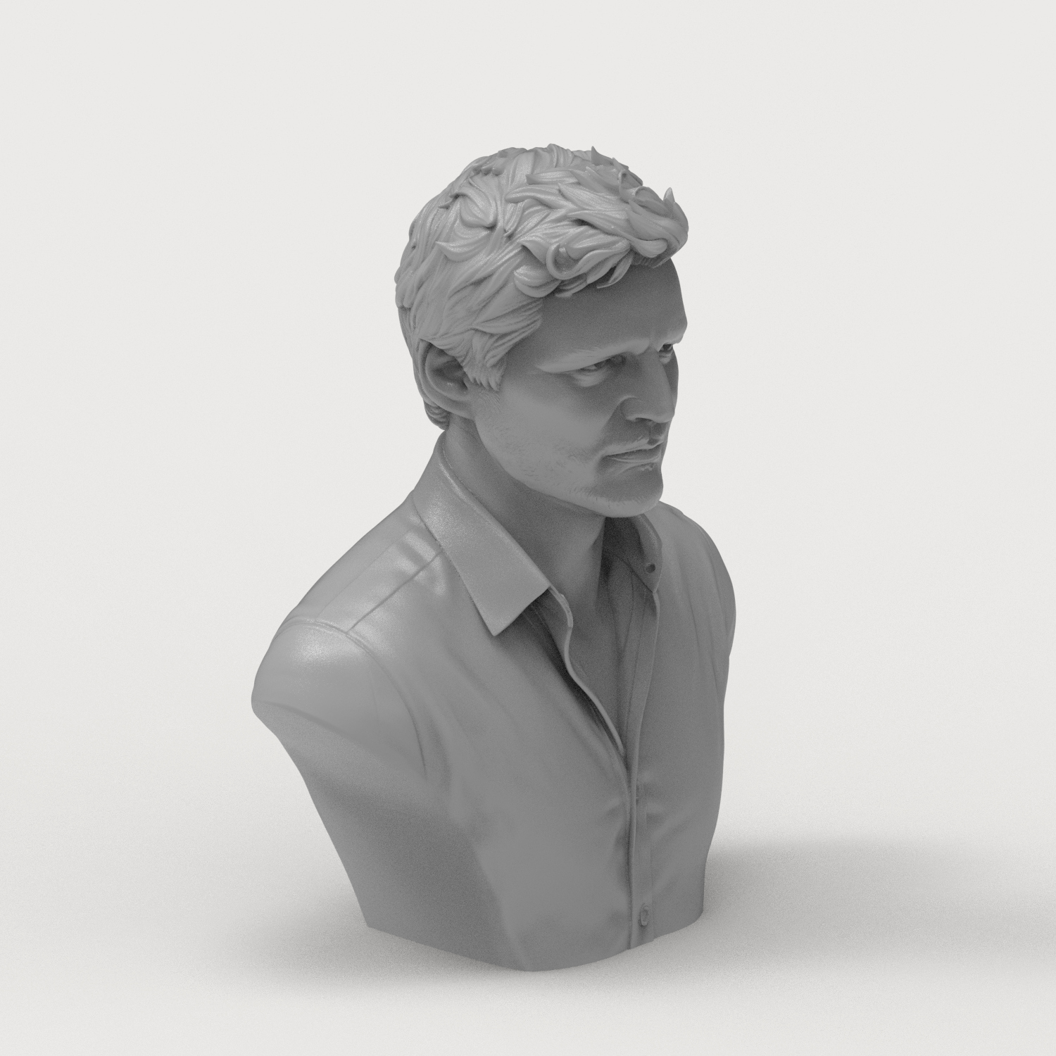 Pedro Pascal 3D Printable Bust 3D Model