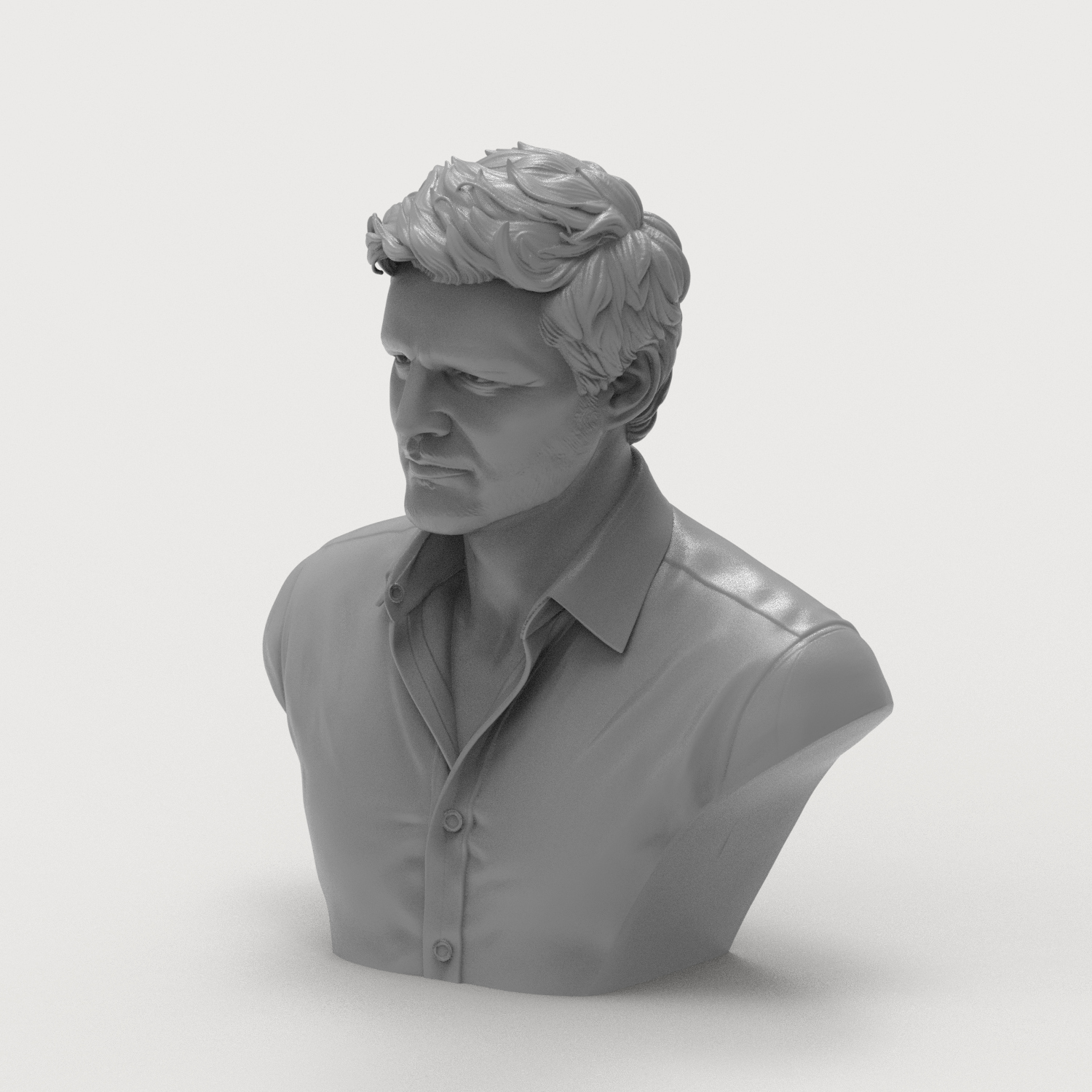 Pedro Pascal 3D Printable Bust 3D Model
