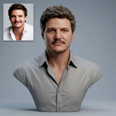 Pedro Pascal 3D Printable Bust