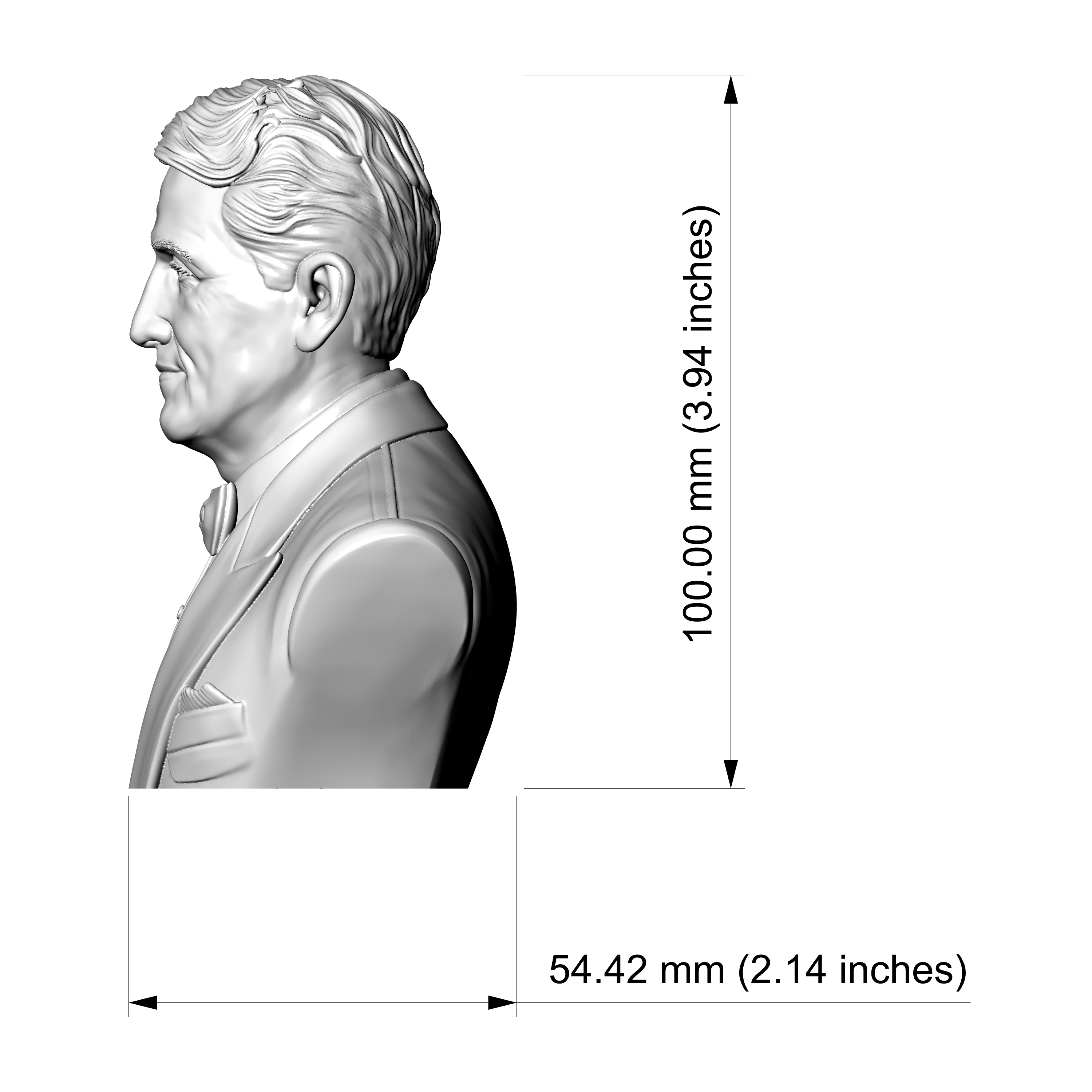 Spencer Tracy 3D Printable Bust 3D Model