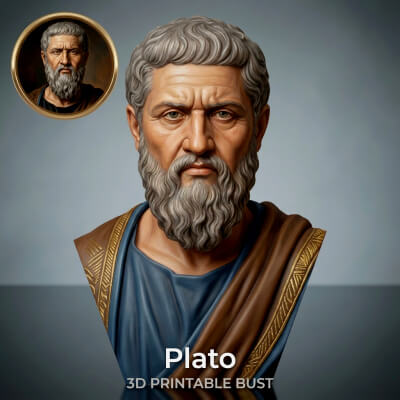 Plato Ancient Greek Philosopher 3D Printable Bust