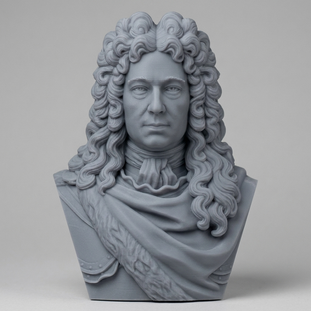 Prince Eugene of Savoy Historical Baroque Bust 3D Model