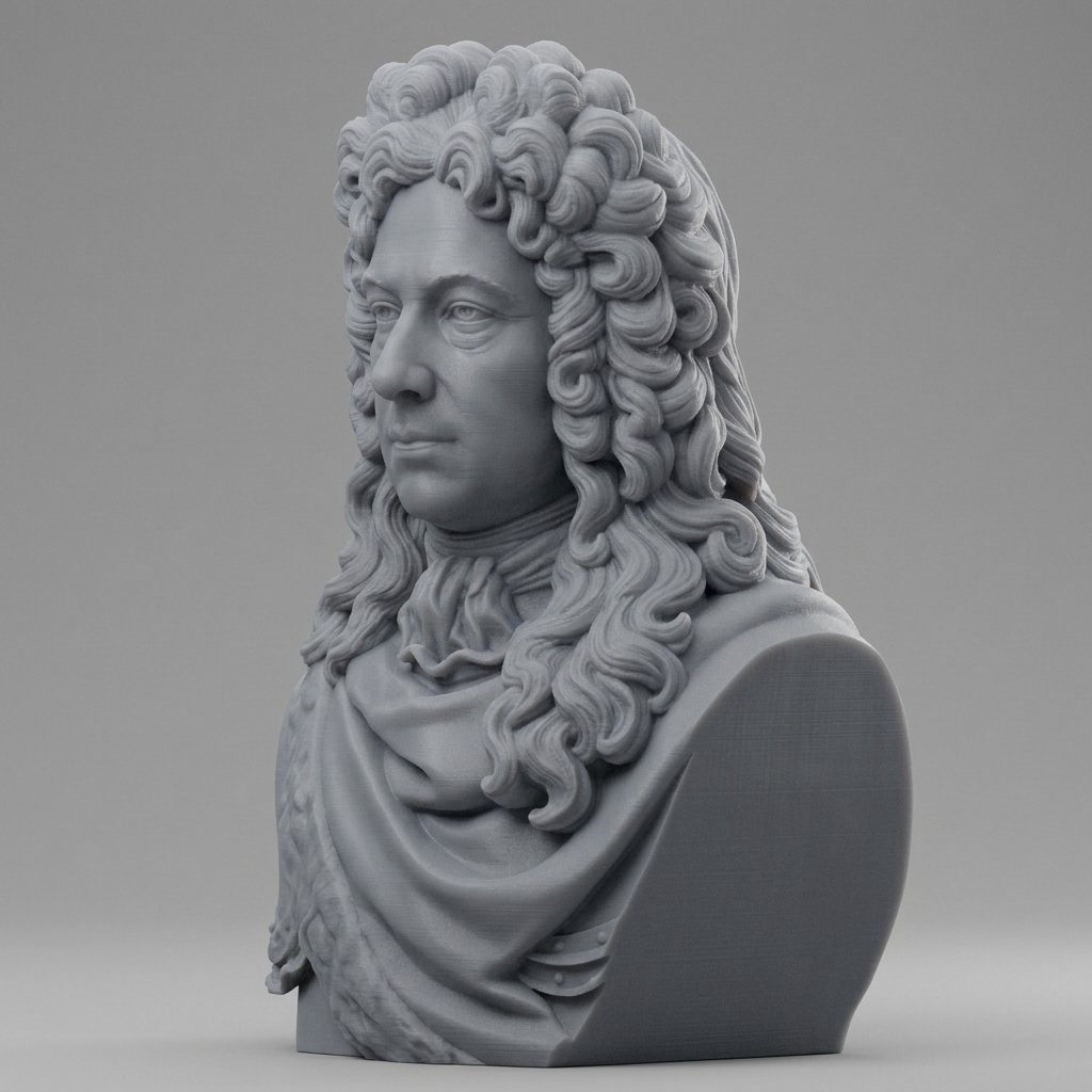 Prince Eugene of Savoy Historical Baroque Bust 3D Model