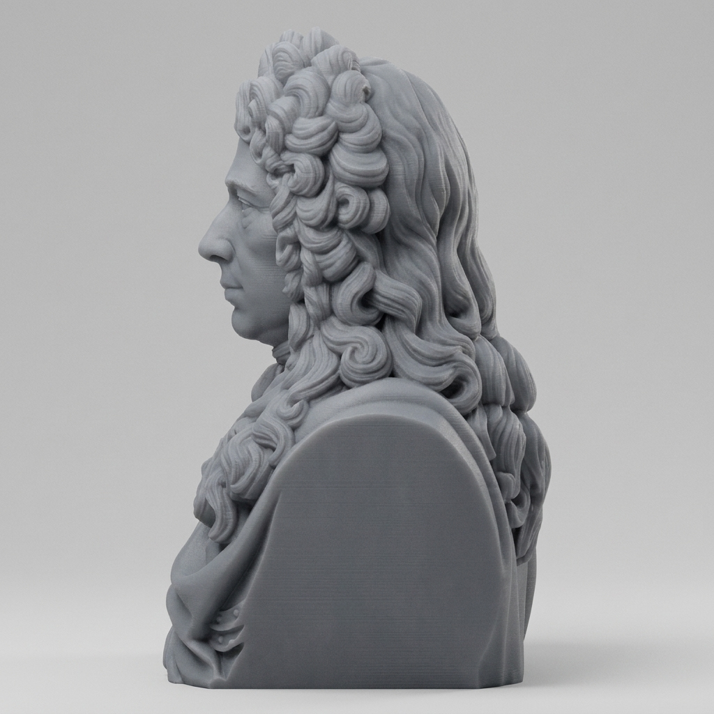 Prince Eugene of Savoy Historical Baroque Bust 3D Model