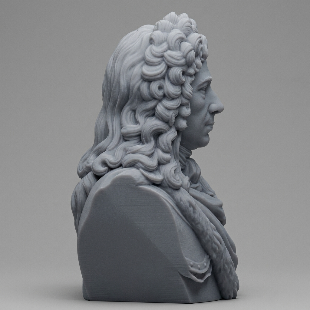 Prince Eugene of Savoy Historical Baroque Bust 3D Model