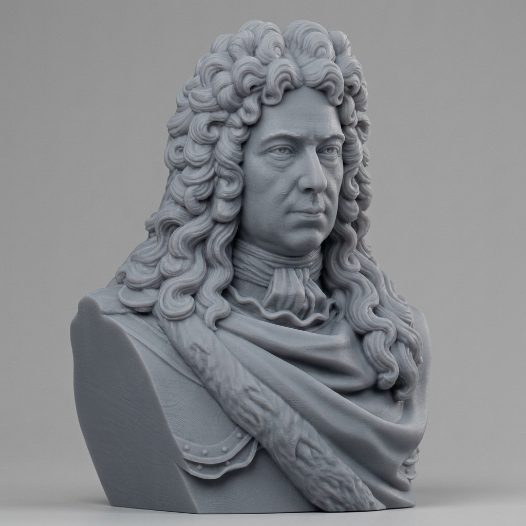 Prince Eugene of Savoy Historical Baroque Bust 3D Model