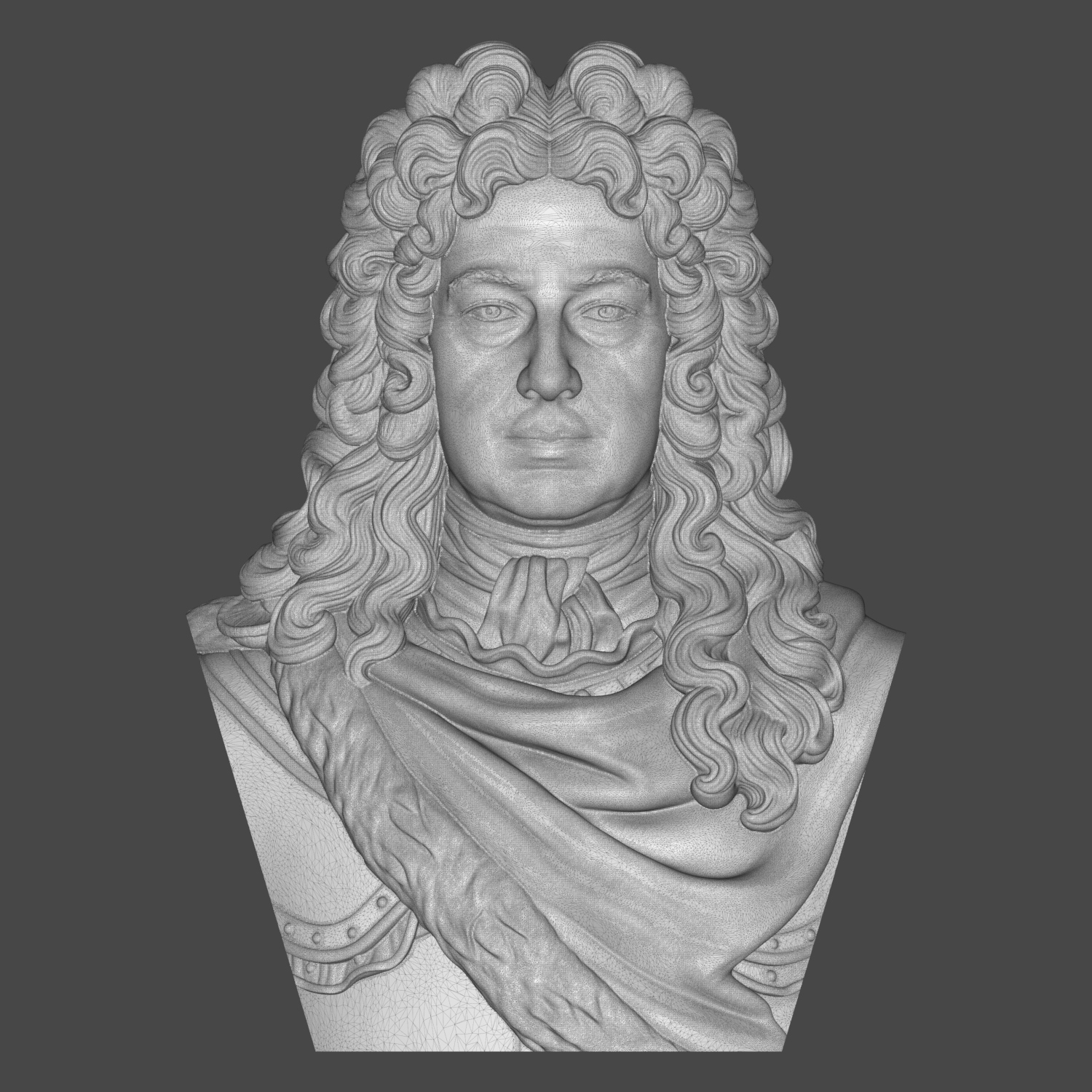 Prince Eugene of Savoy Historical Baroque Bust 3D Model