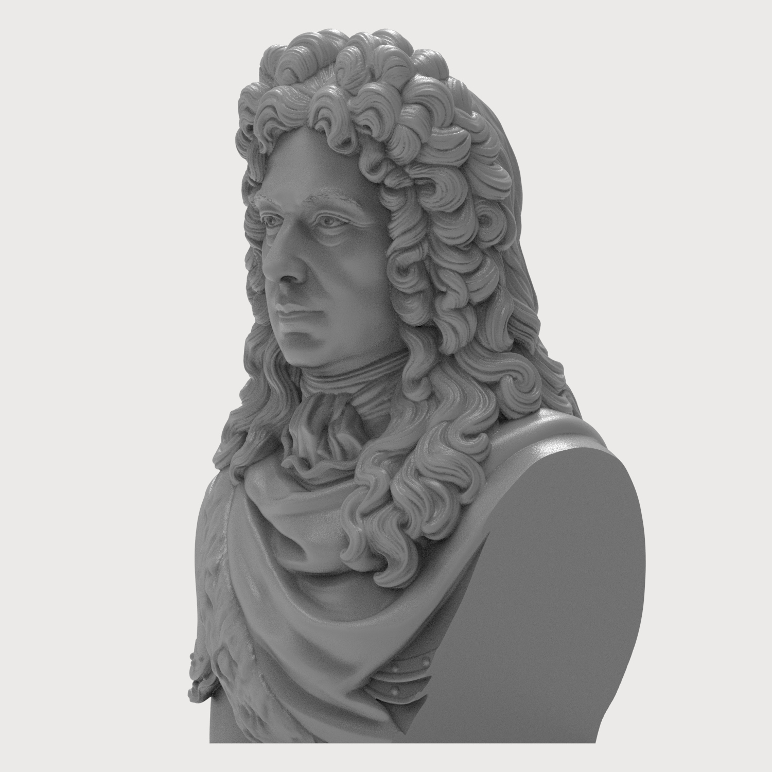 Prince Eugene of Savoy Historical Baroque Bust 3D Model