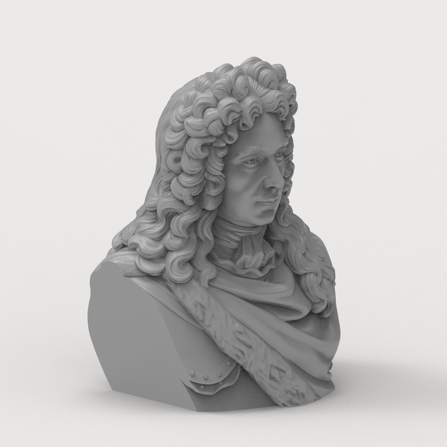 Prince Eugene of Savoy Historical Baroque Bust 3D Model