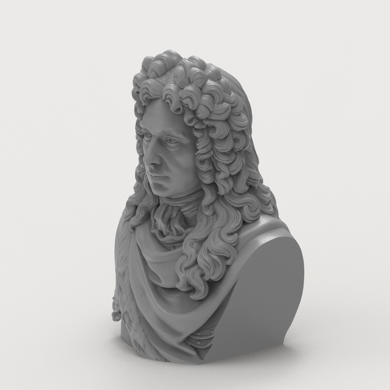 Prince Eugene of Savoy Historical Baroque Bust 3D Model