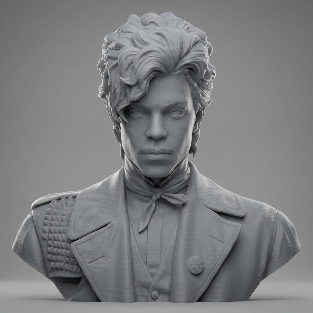 Prince Rogers Nelson Pop Icon 3D Printable Bust 3D Model