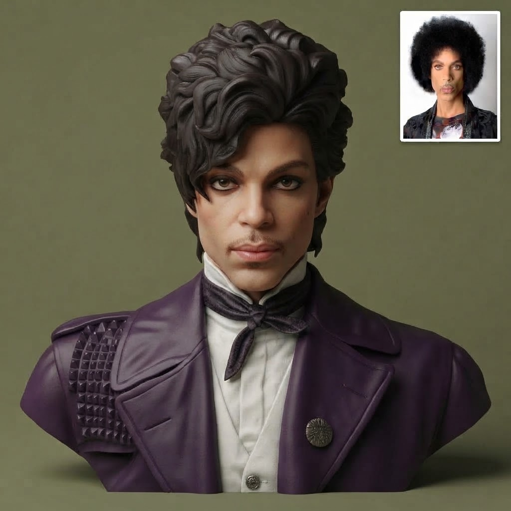 Prince Rogers Nelson Pop Icon 3D Printable Bust 3D Model
