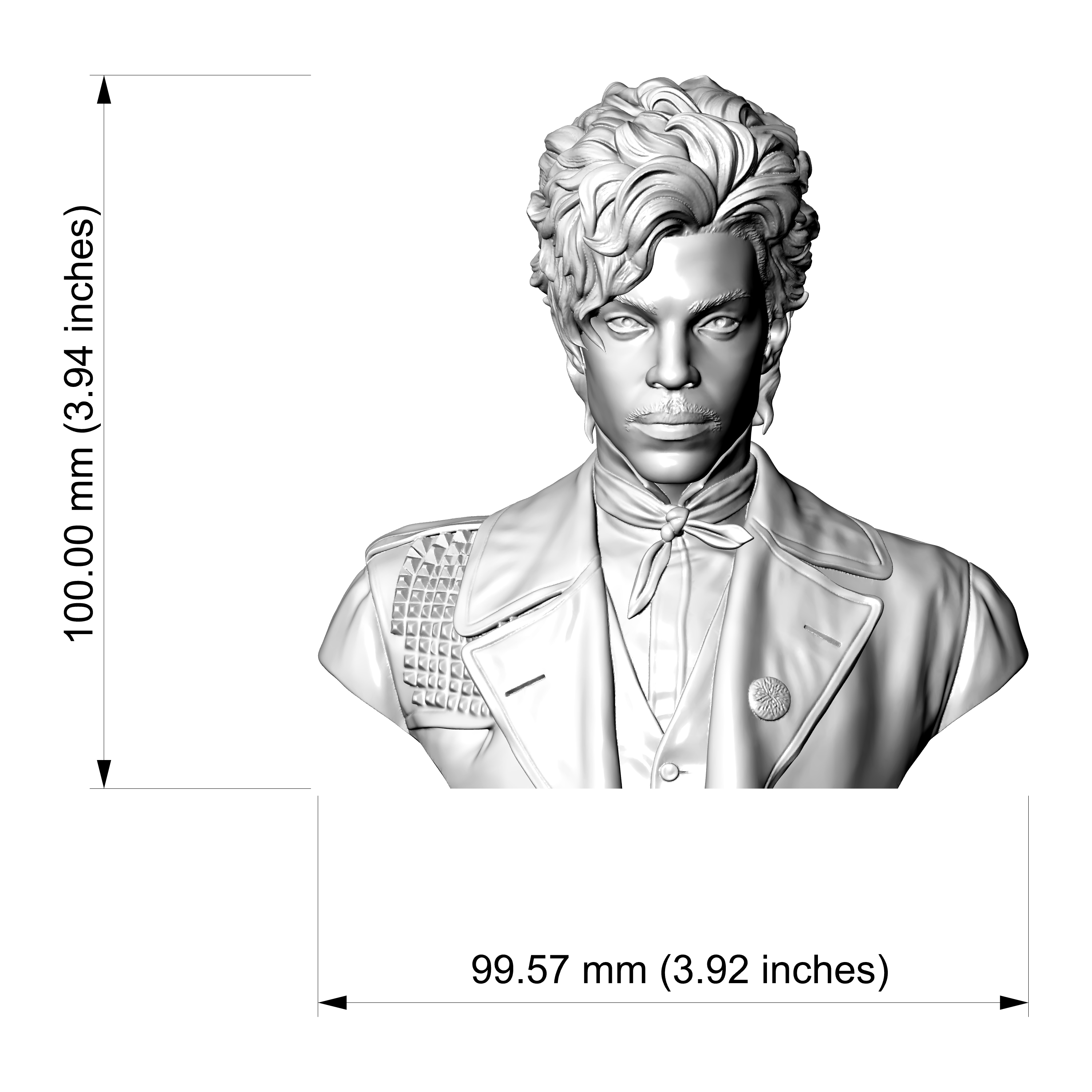 Prince Rogers Nelson Pop Icon 3D Printable Bust 3D Model