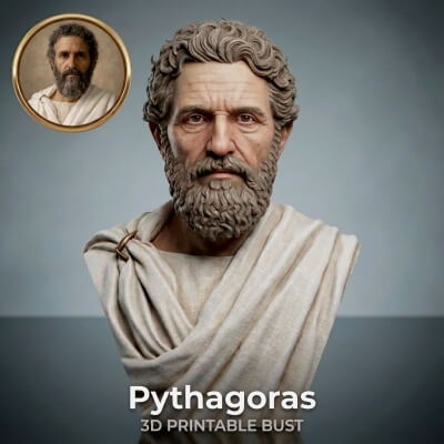 Pythagoras Ancient Greek Mathematician 3D Printable Bust