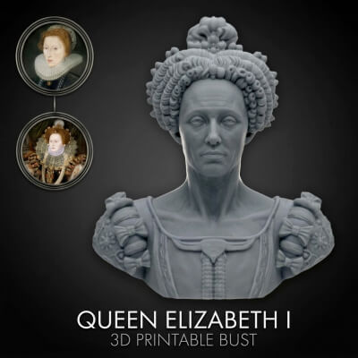 Queen Elizabeth I 3D Printable Bust