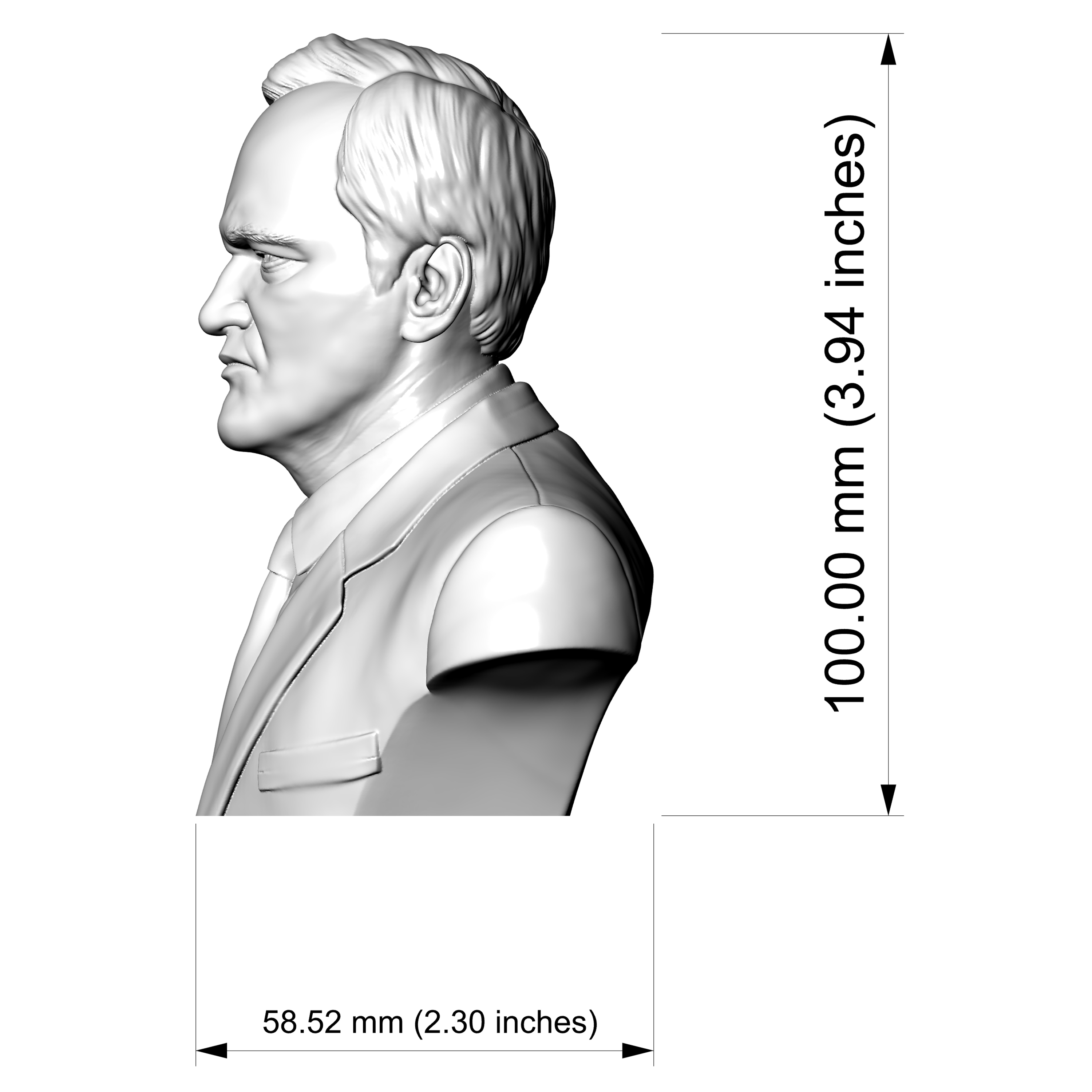 Quentin Tarantino Bust 3D Printable 3D Model