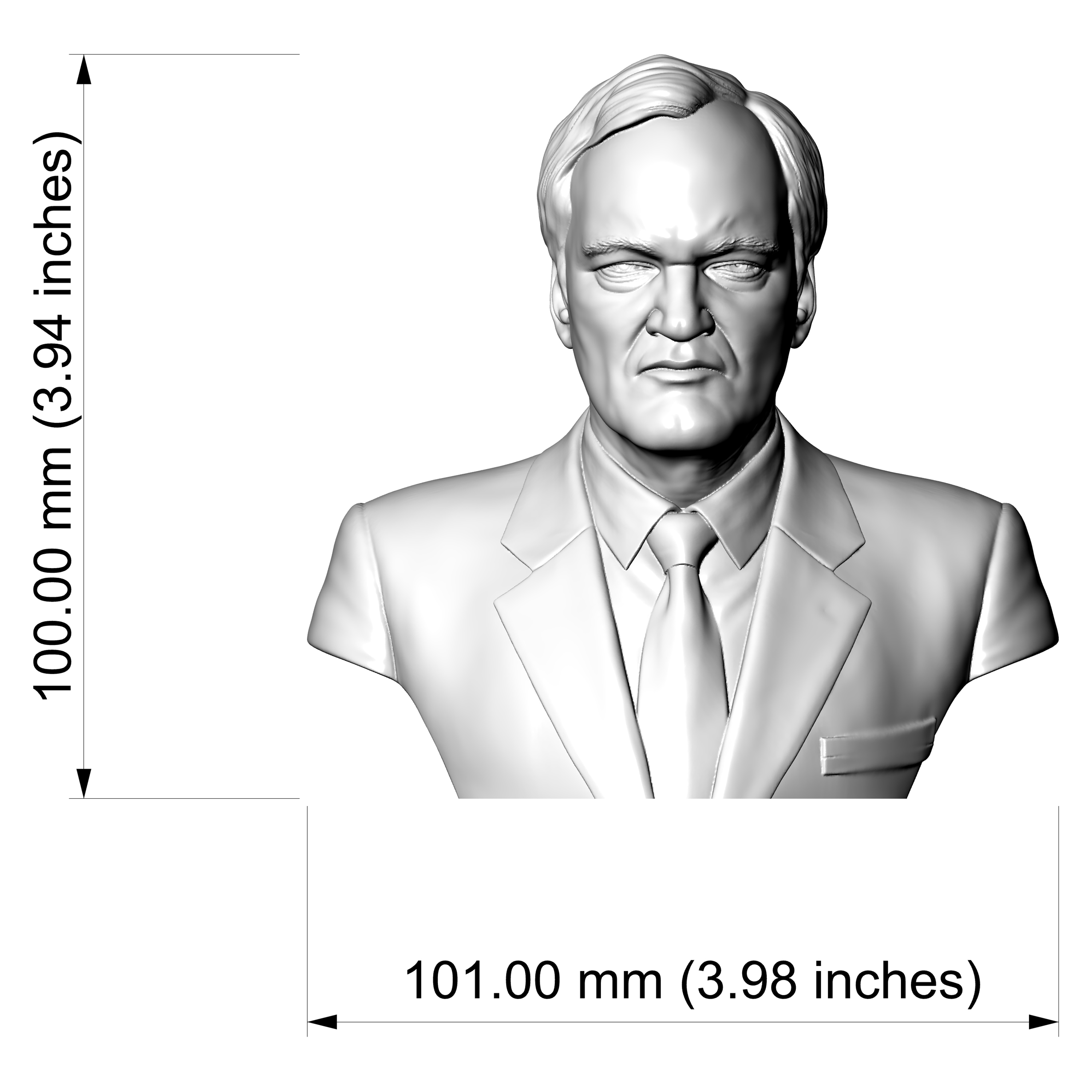 Quentin Tarantino Bust 3D Printable 3D Model