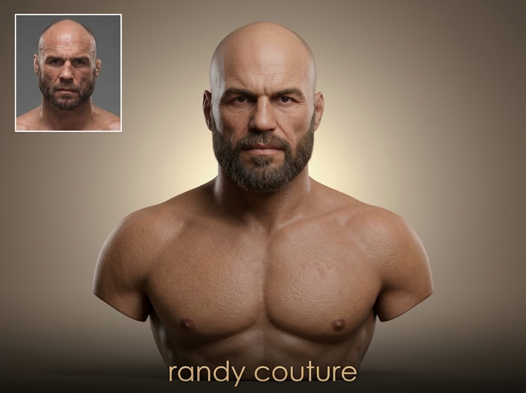 Randy Couture 3D Printable Bust 3D Model