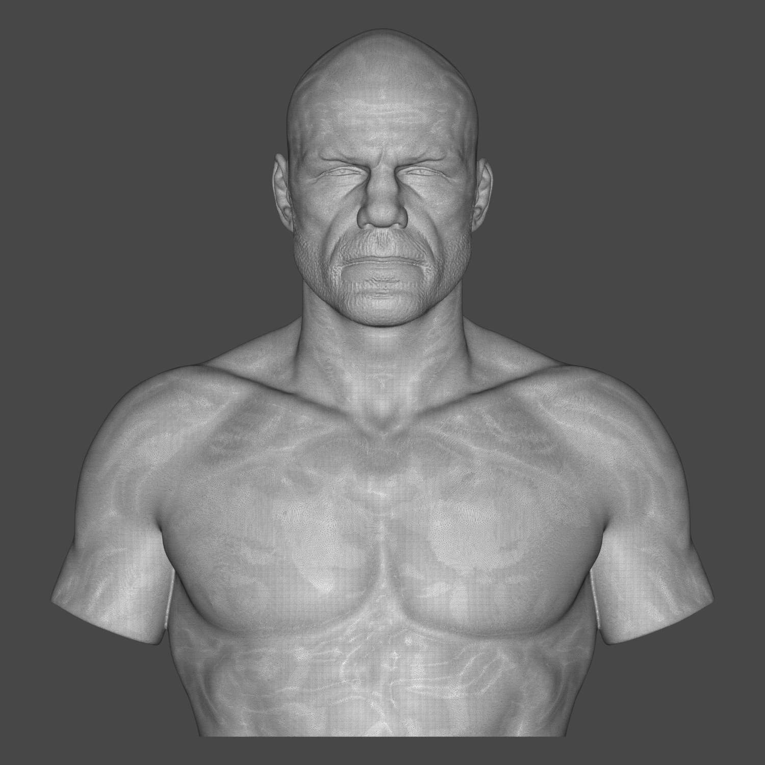 Randy Couture 3D Printable Bust 3D Model