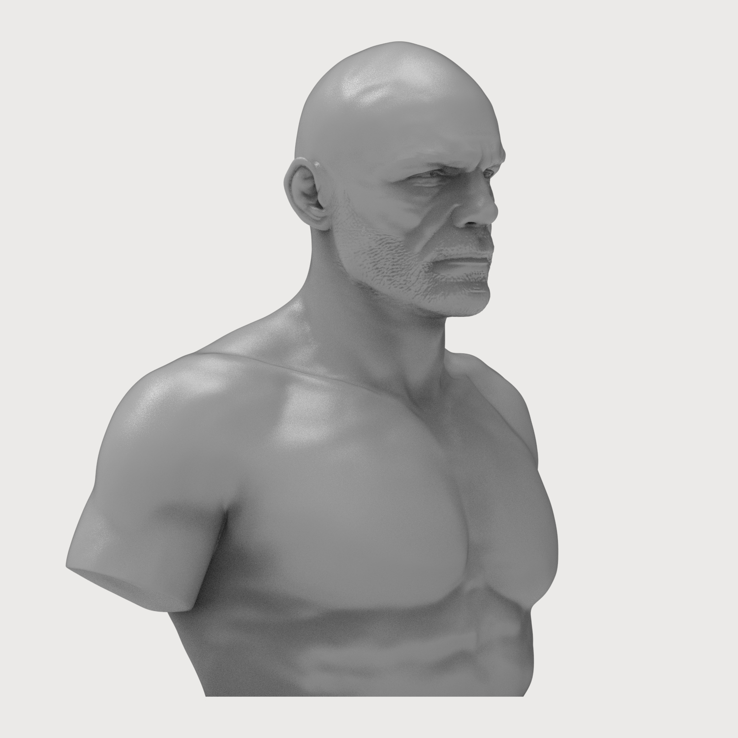Randy Couture 3D Printable Bust 3D Model
