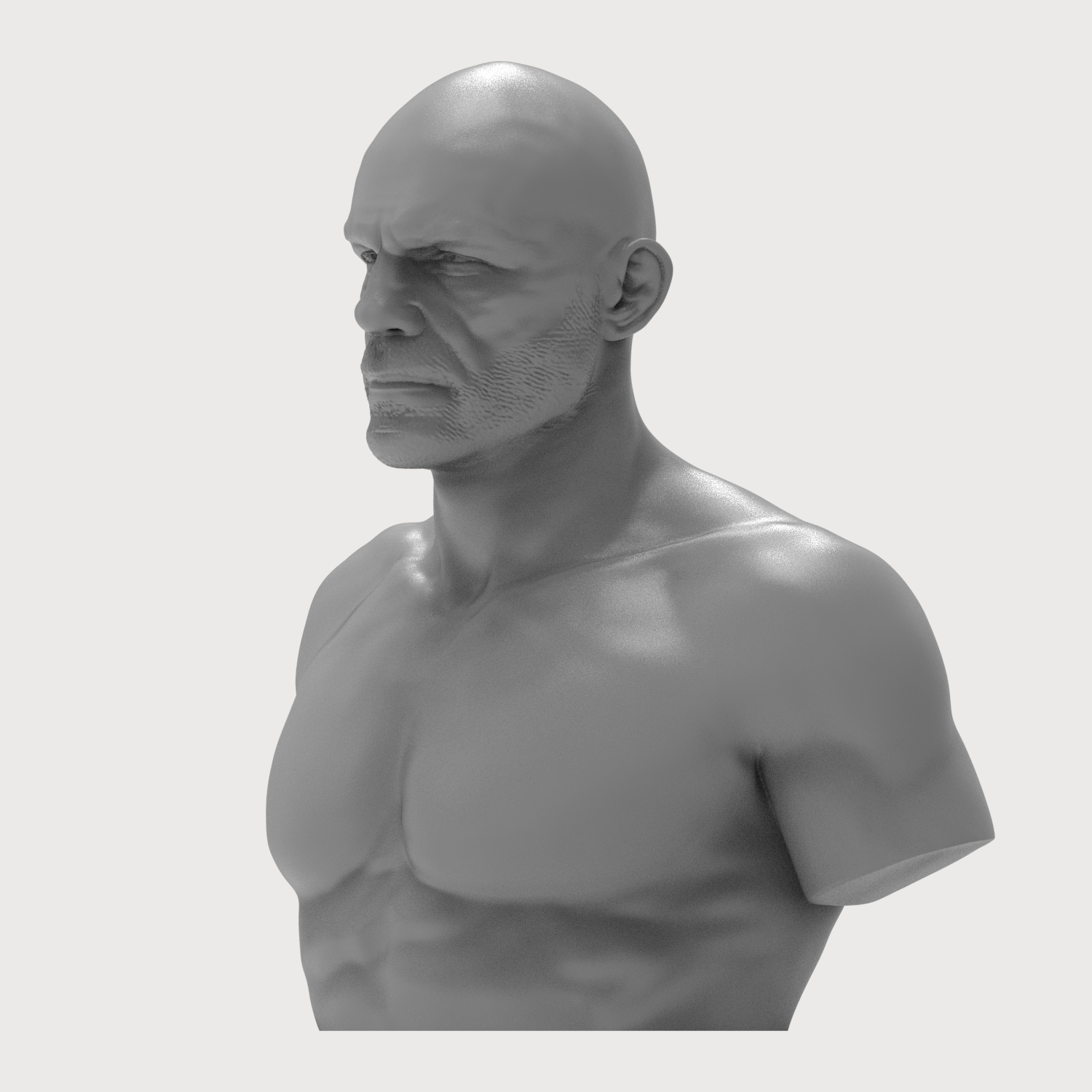 Randy Couture 3D Printable Bust 3D Model