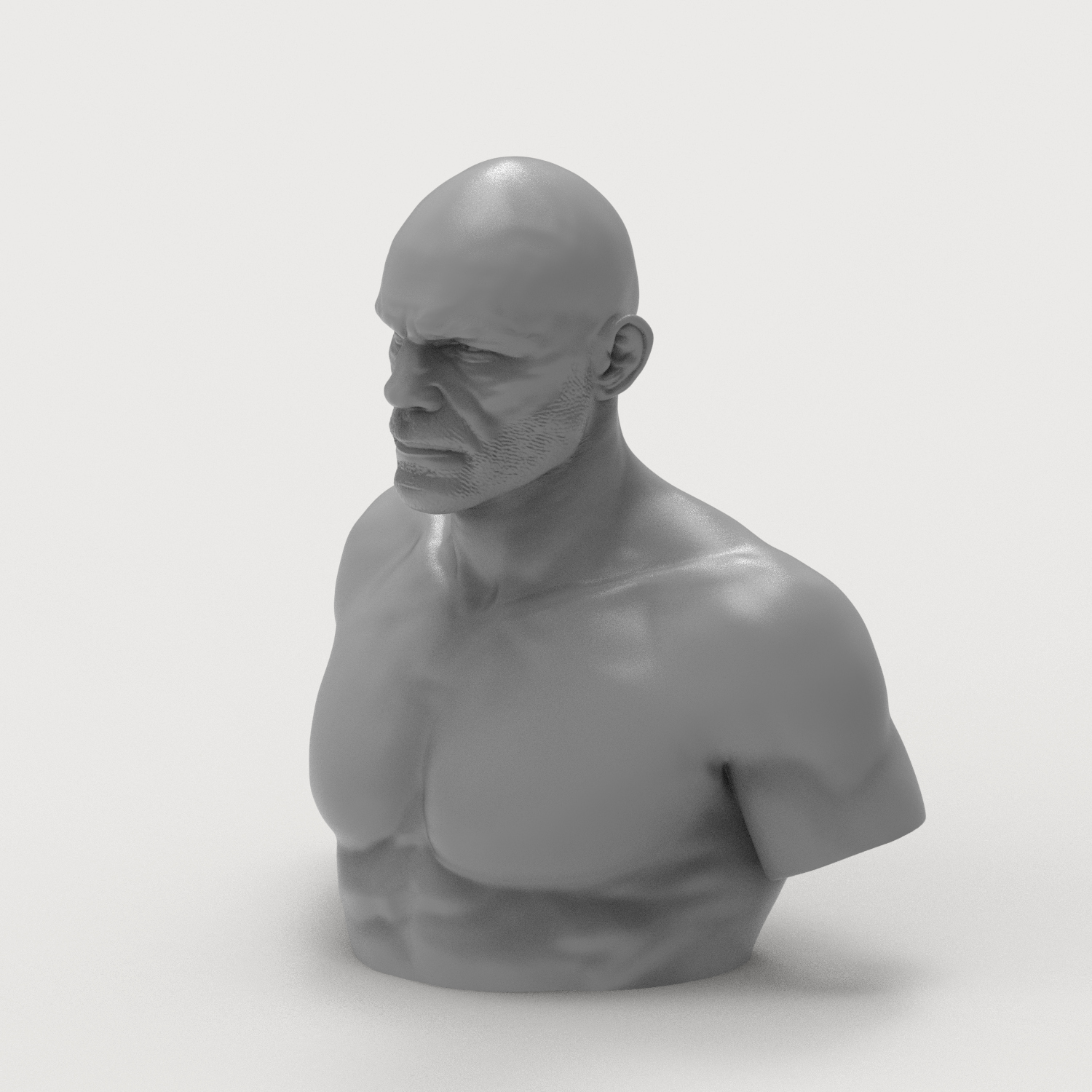 Randy Couture 3D Printable Bust 3D Model