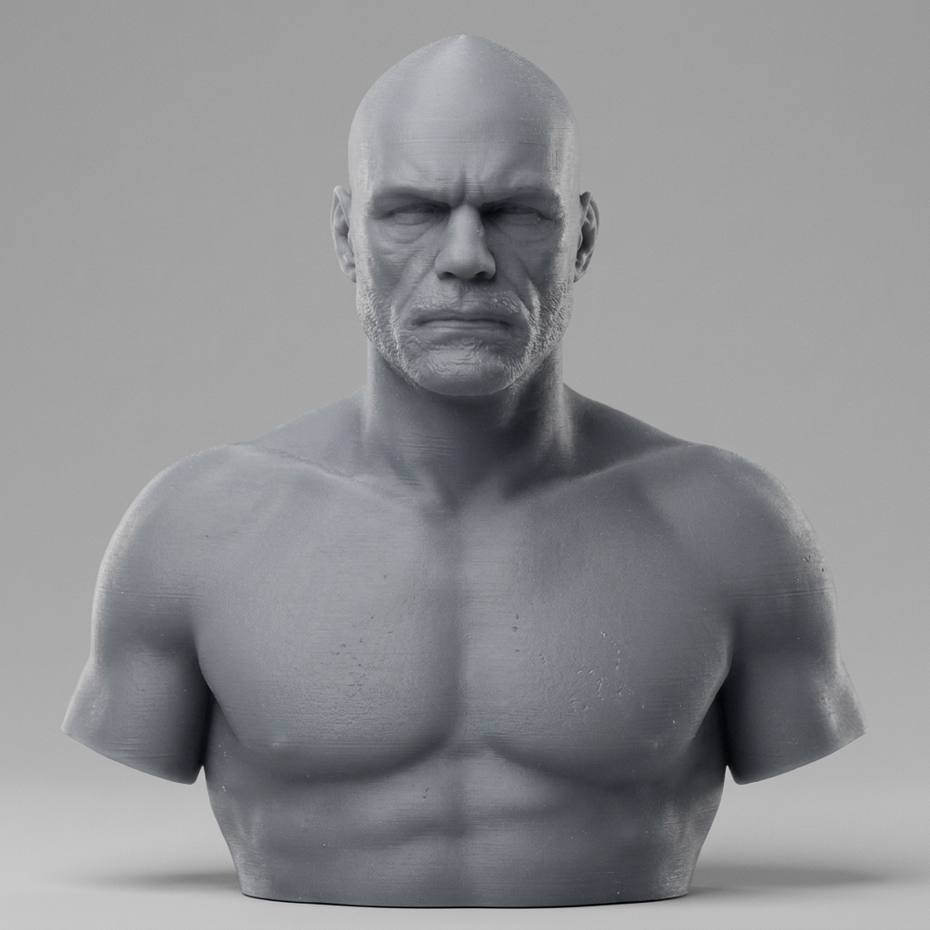 Randy Couture 3D Printable Bust 3D Model