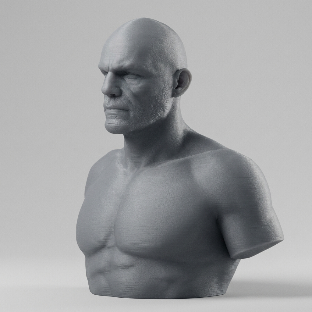 Randy Couture 3D Printable Bust 3D Model