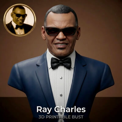 Ray Charles 3D Printable Bust