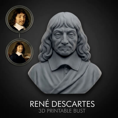 René Descartes 3D Printable Bust