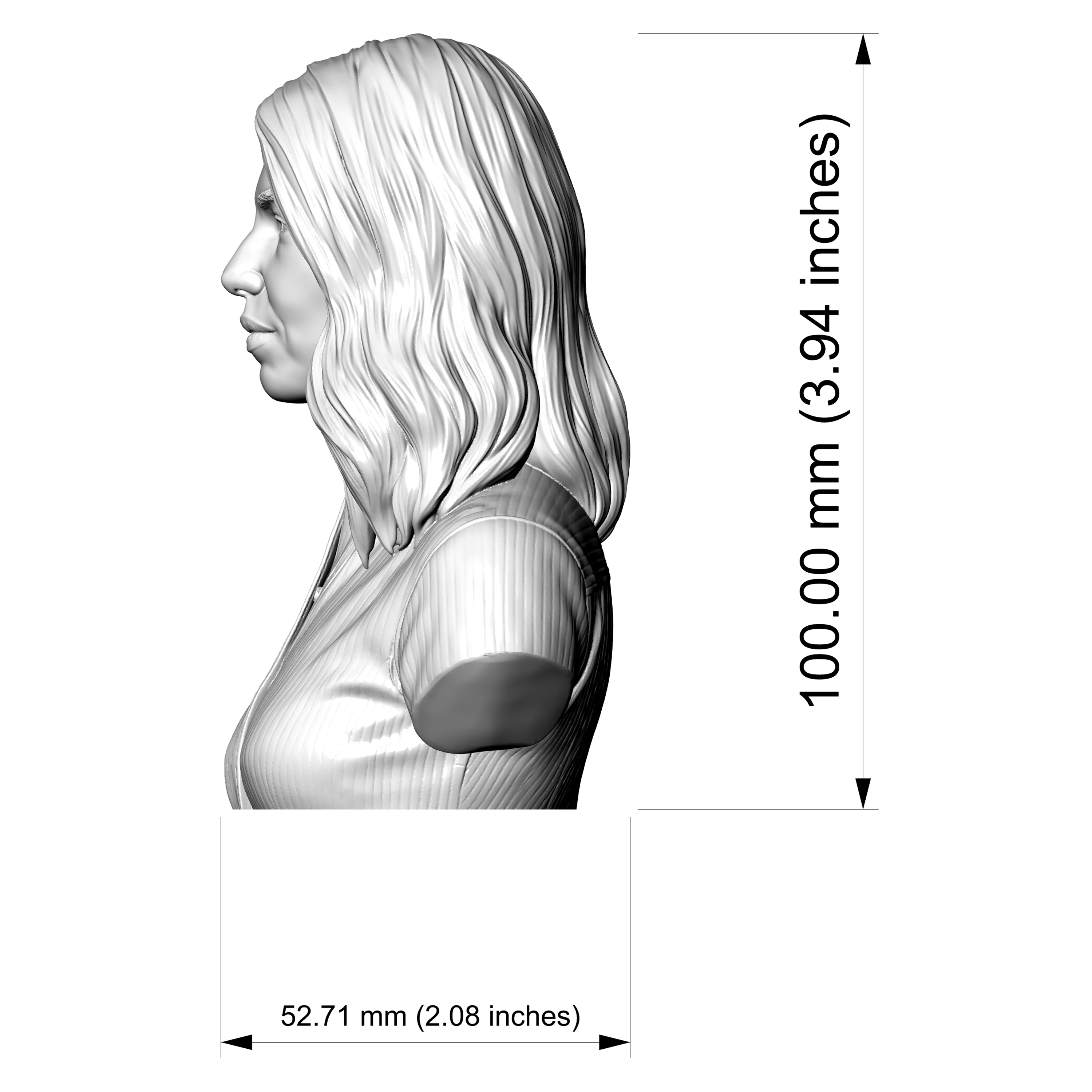 Renata Litvinova Russian Actress Bust 3D Model