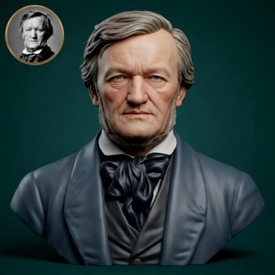 Richard Wagner 3D Printable Bust
