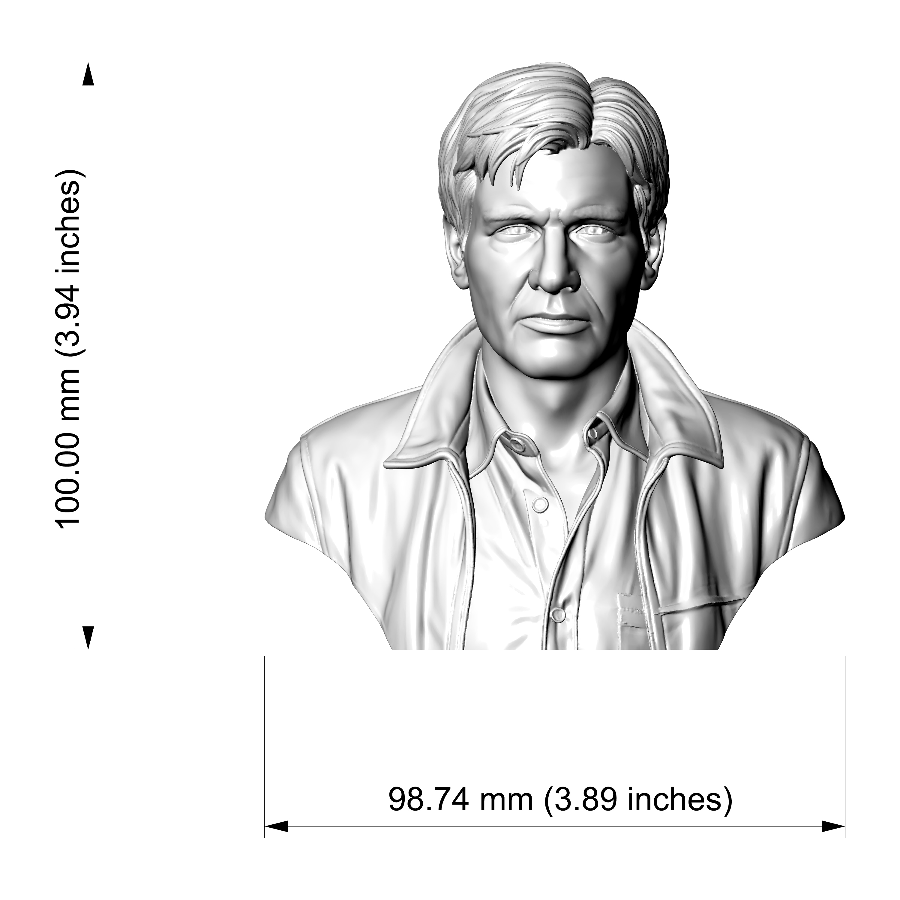 Rick Deckard Blade Runner 3D Printable Bust 3D Model
