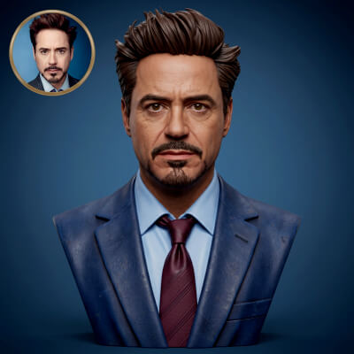 Robert Downey Jr. 3D Printable Bust