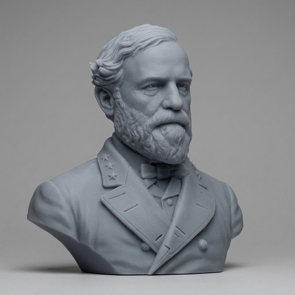 Robert E Lee Confederate General Historical Bust 3D Model