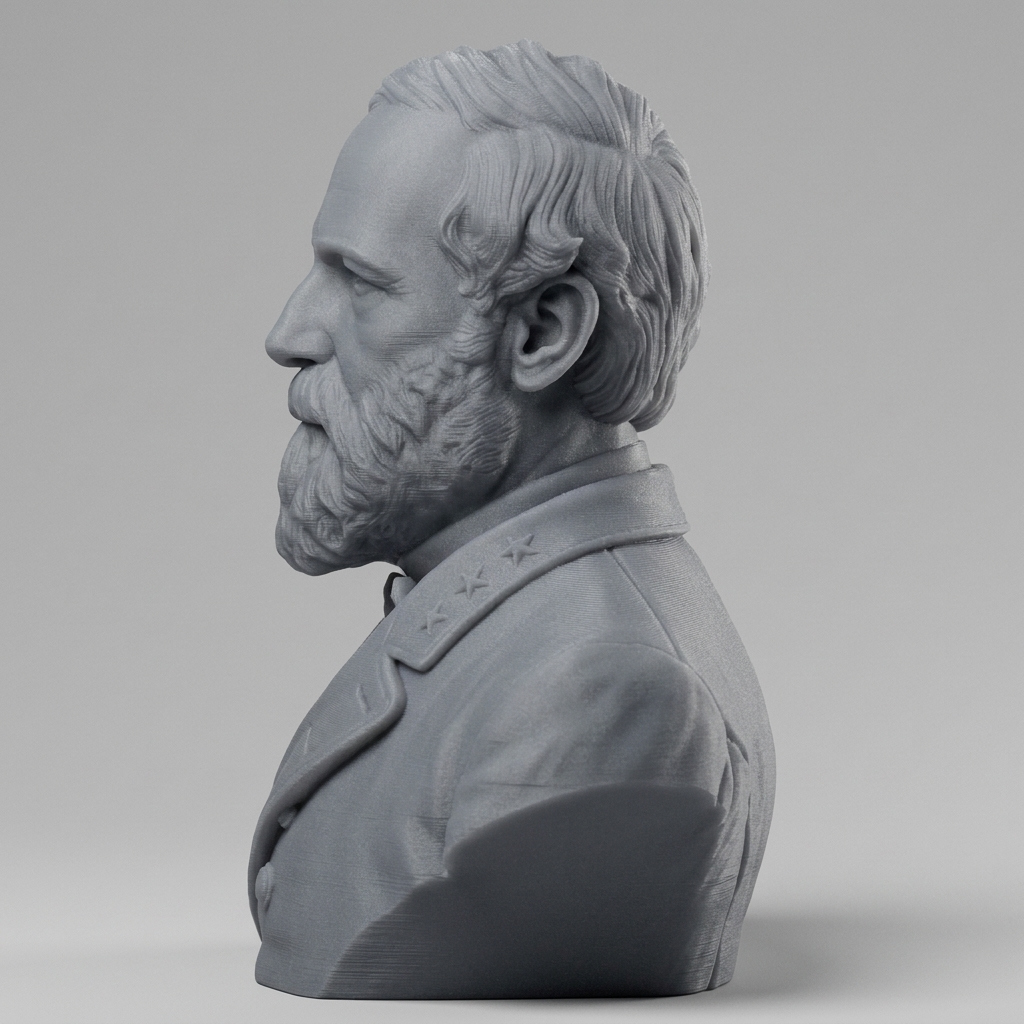 Robert E Lee Confederate General Historical Bust 3D Model
