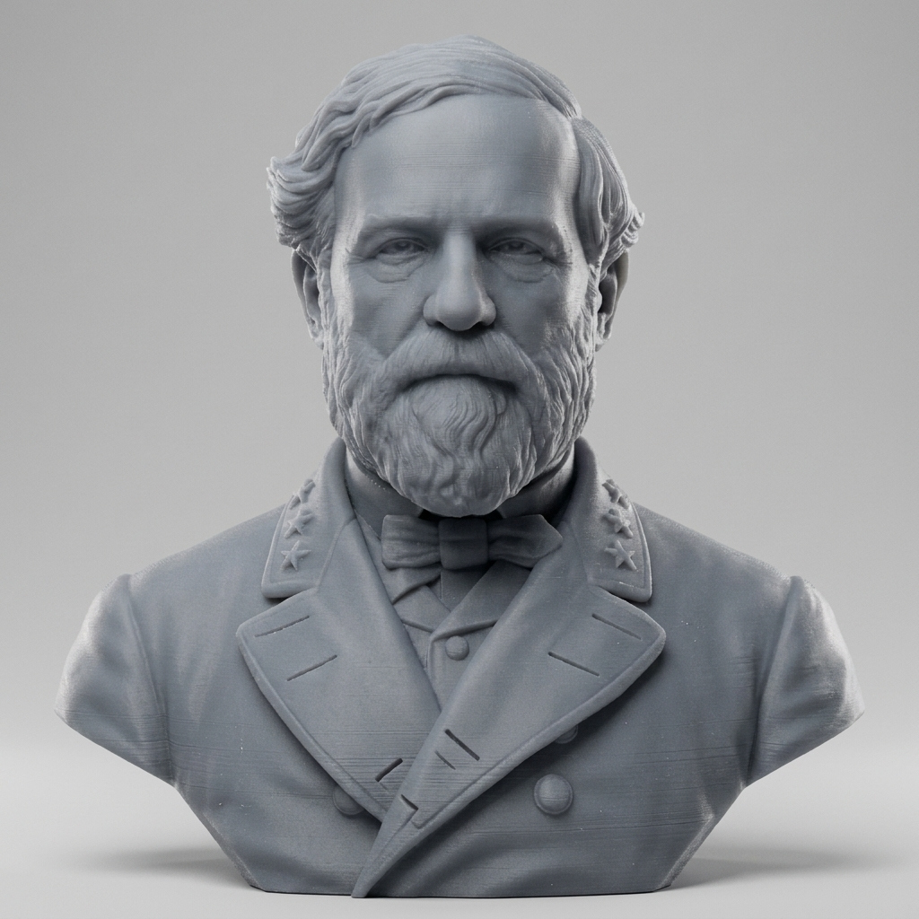 Robert E Lee Confederate General Historical Bust 3D Model