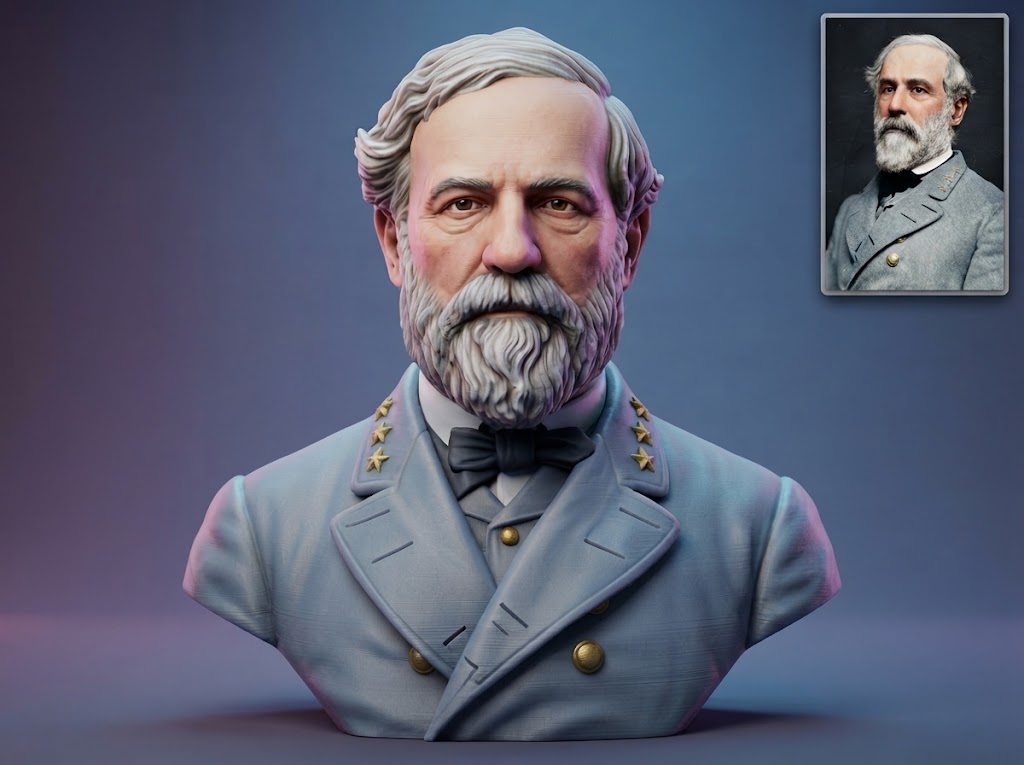 Robert E Lee Confederate General Historical Bust 3D Model