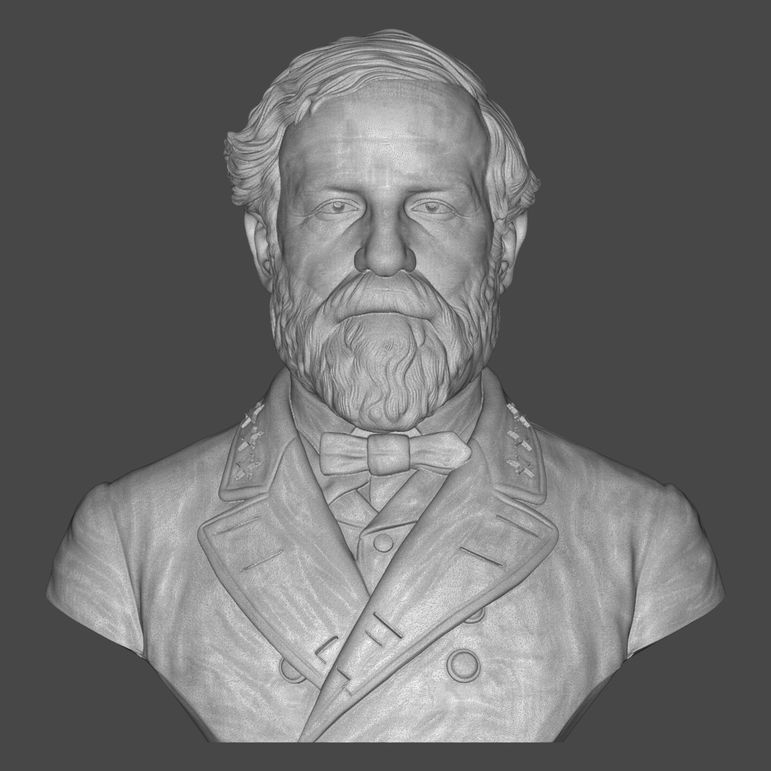 Robert E Lee Confederate General Historical Bust 3D Model