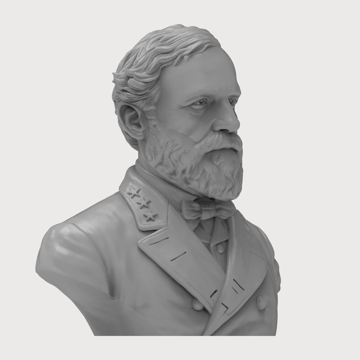 Robert E Lee Confederate General Historical Bust 3D Model