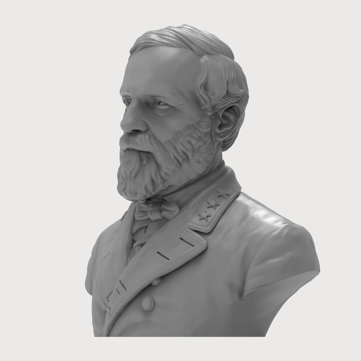 Robert E Lee Confederate General Historical Bust 3D Model