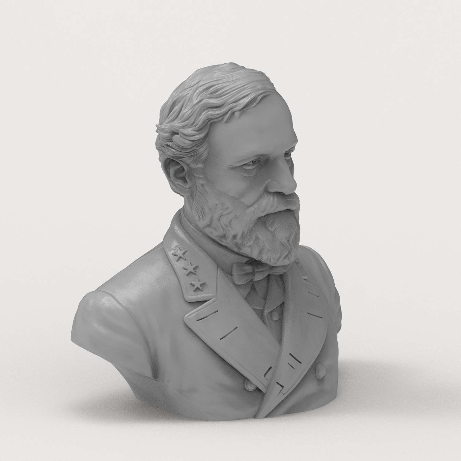 Robert E Lee Confederate General Historical Bust 3D Model