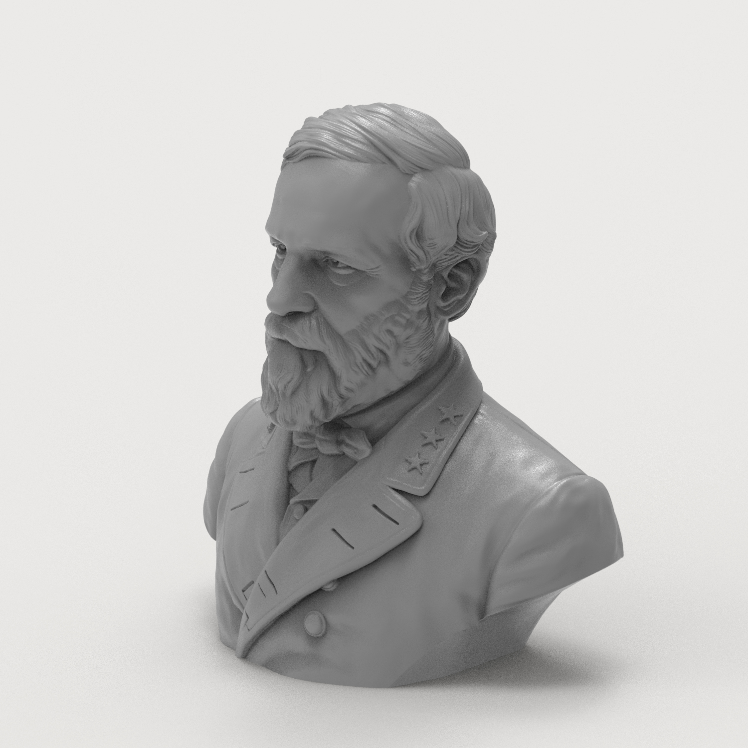 Robert E Lee Confederate General Historical Bust 3D Model