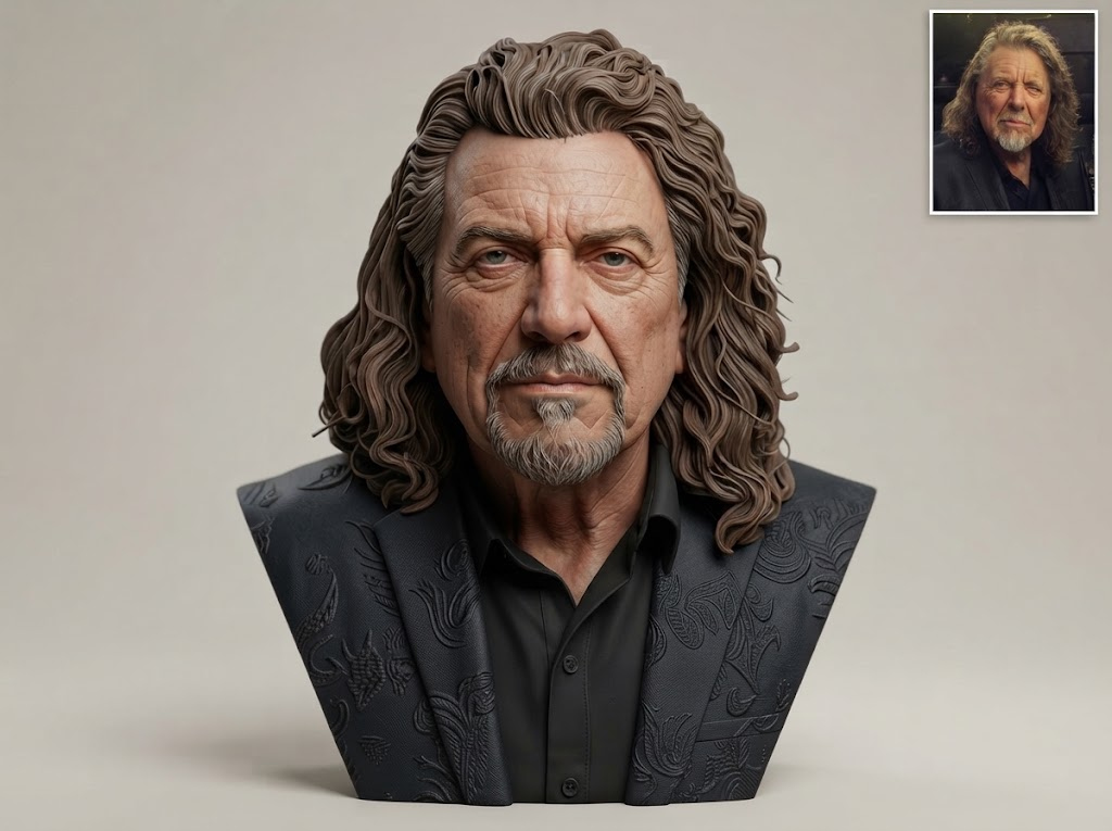 Robert Plant 3D Printable Bust 3D Model