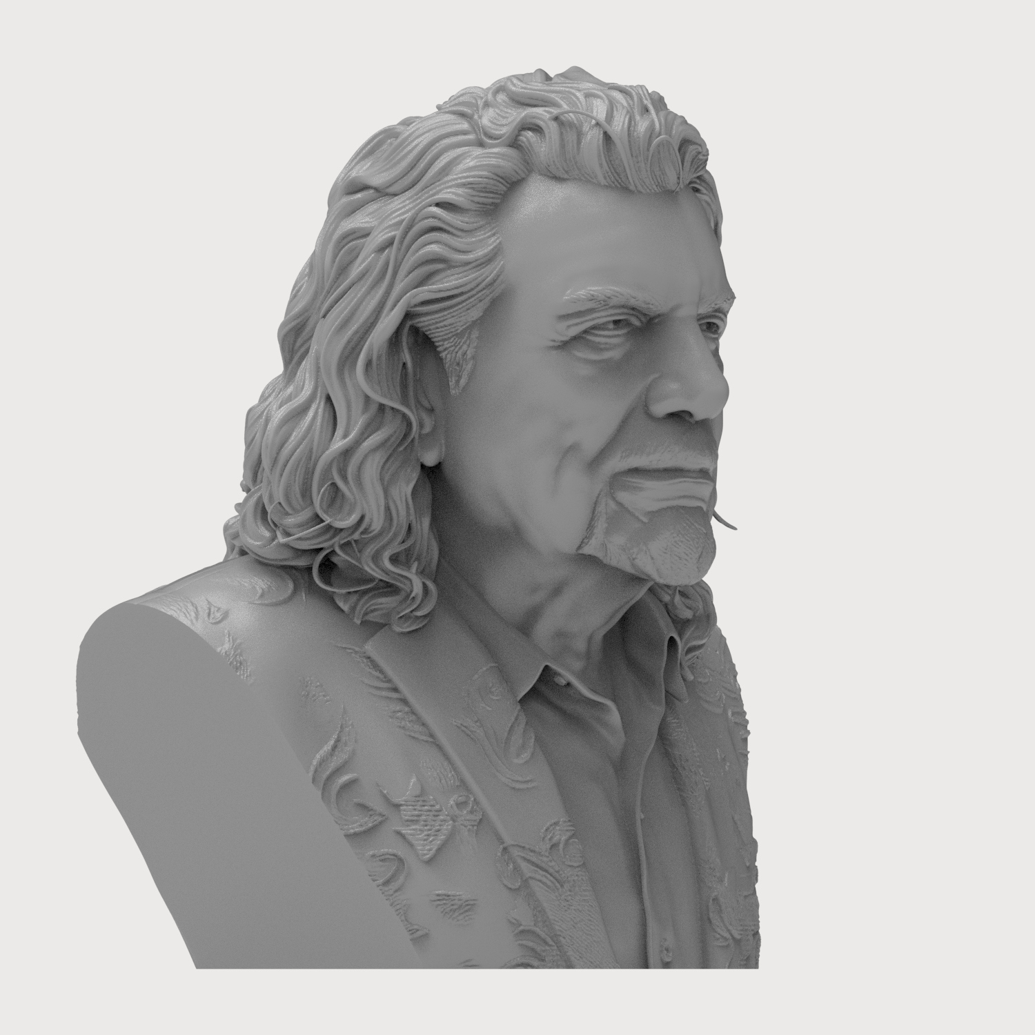 Robert Plant 3D Printable Bust 3D Model