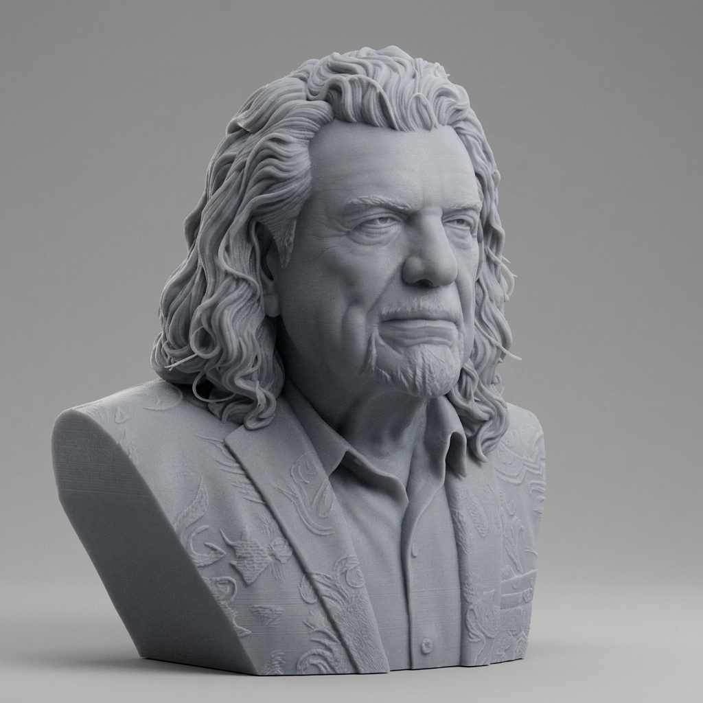 Robert Plant 3D Printable Bust 3D Model