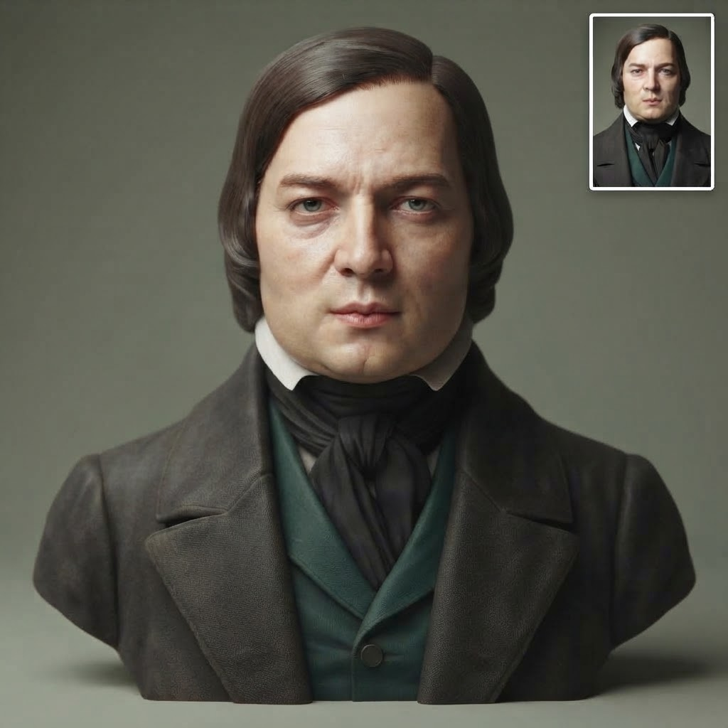 Robert Schumann 3D Printable Bust 3D Model