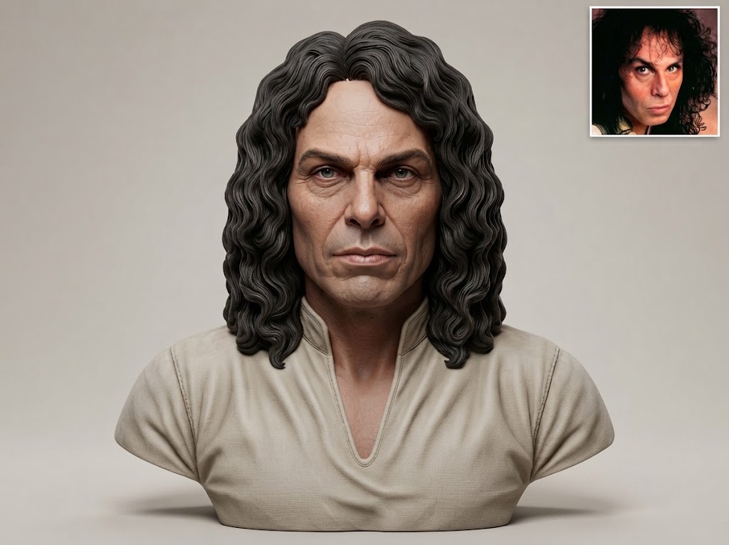 Ronnie James Dio 3D Printable Bust 3D Model