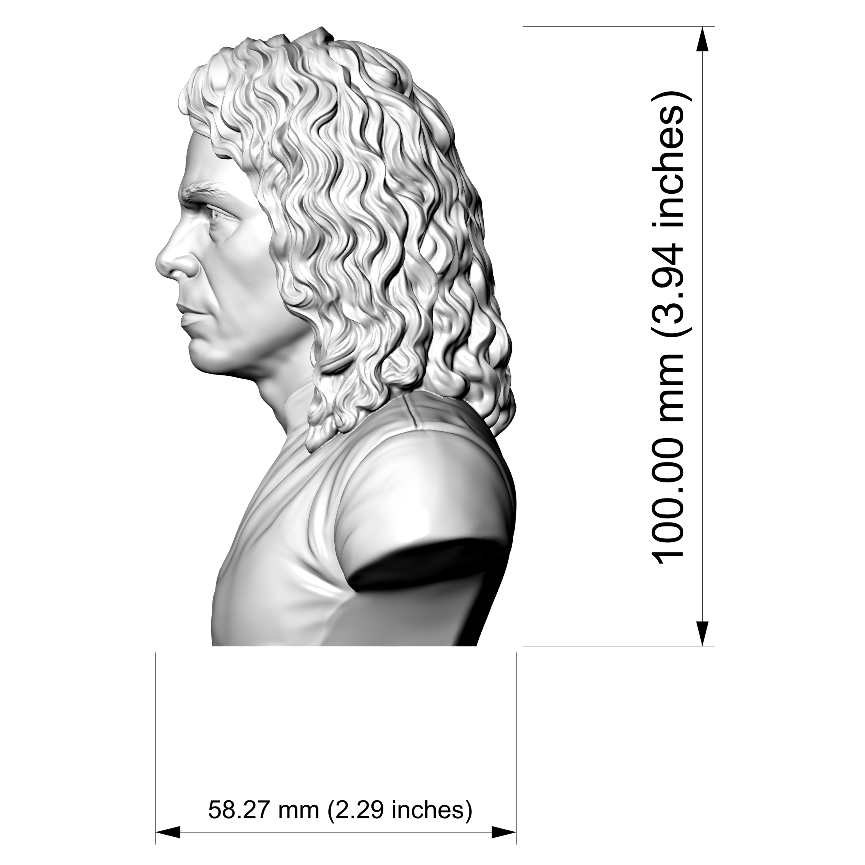Ronnie James Dio 3D Printable Bust 3D Model