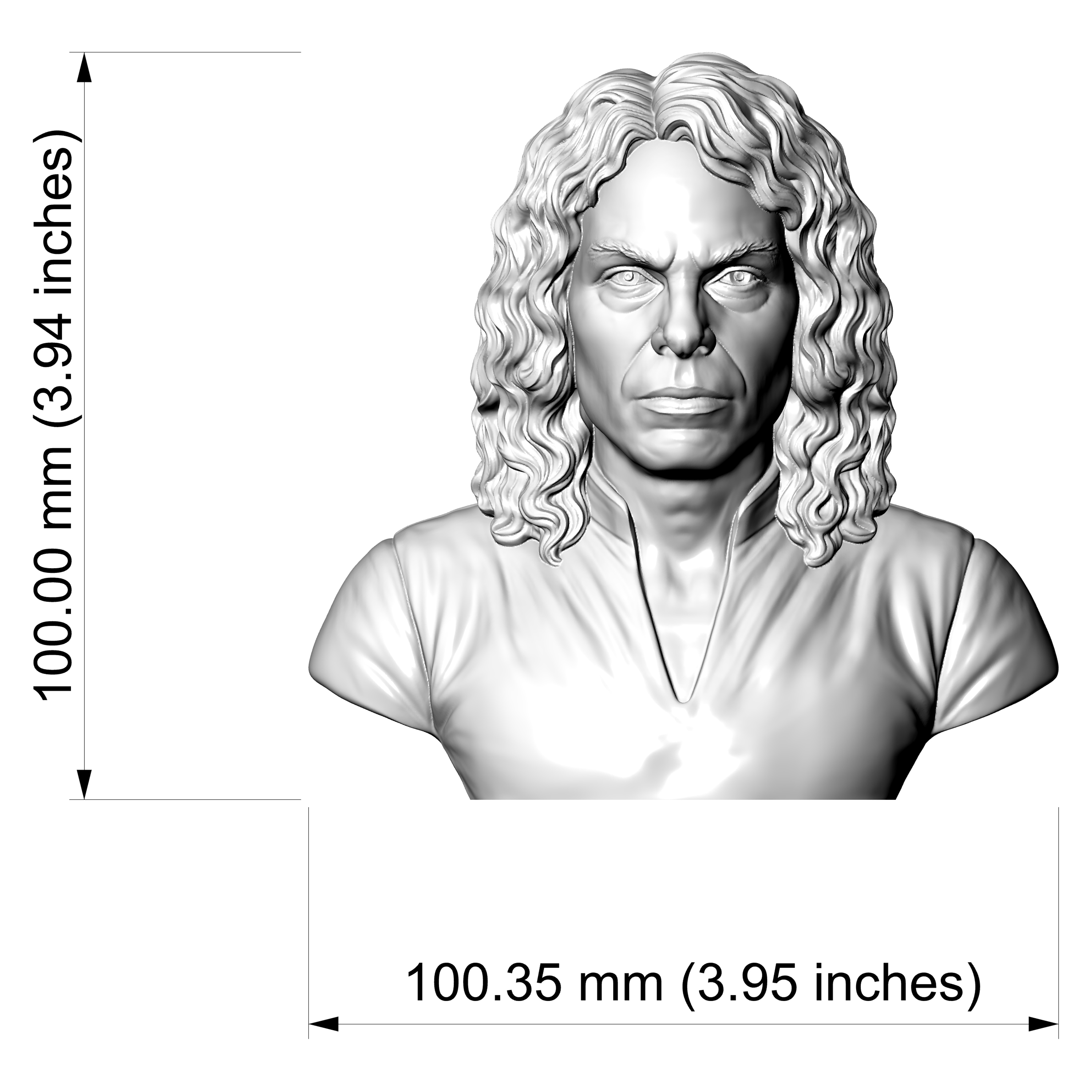 Ronnie James Dio 3D Printable Bust 3D Model